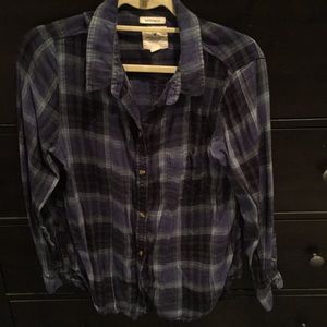 blue & green american eagle flannel - large